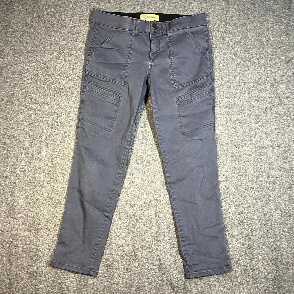 Democracy Pants Womens 8 Ab Technology Cropped Cargo Utility Capri Gray Slim